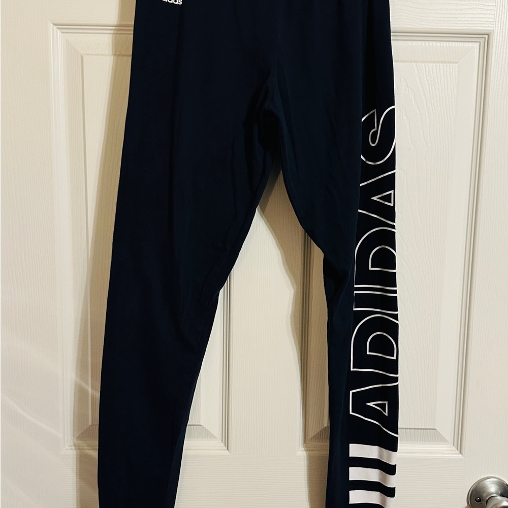 Adidas Black Leggings with Bold Branding